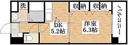 コンフォール平野 1DKの間取図画像