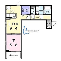 ハートウェル 1LDKの間取図画像