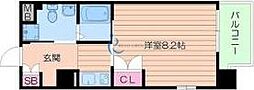 オレンジTサイド 1Kの間取図画像