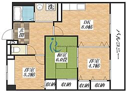 サンリットステージ出戸 3DKの間取図画像