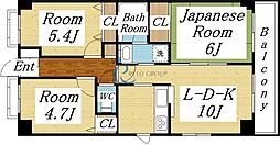 ラヴィッサン南巽 3LDKの間取図画像
