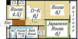 サンリッツタツミ 3DKの間取図画像