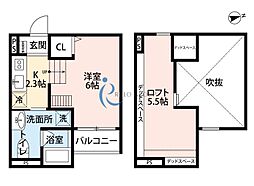 ProGrace林寺 1Kの間取図画像
