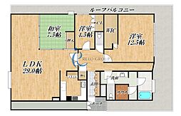セントラルマンション太平 3LDKの間取図画像