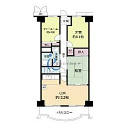 レジデンシア北田辺 2SLDKの間取図画像