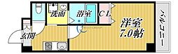 ルミエール平野 1Kの間取図画像