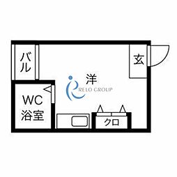 プレアール駒川 ワンルームの間取図画像