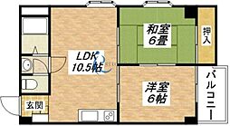メゾンエルナード 2LDKの間取図画像