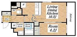 GrandPacific田島Luxe 1LDKの間取図画像