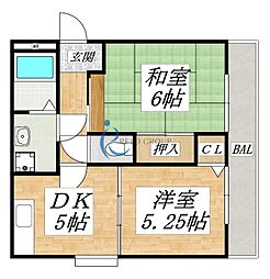 ヴェルヴェデーレ2 2DKの間取図画像