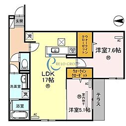 スペチアーレ巽中C棟 2LDKの間取図画像