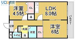 メゾンespoir 2LDKの間取図画像