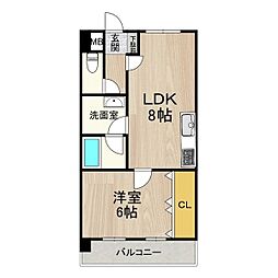 フェニックスロベニュー 1LDKの間取図画像