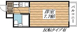 スチューデント平野 1Kの間取図画像