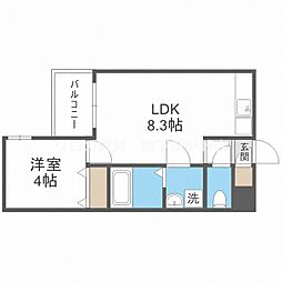 アッシュメゾン東住吉2 1LDKの間取図画像