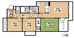 ピカソ平野 3LDKの間取図画像