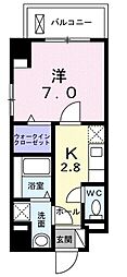 ヘスティア 1Kの間取図画像