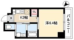 ワイズタワー新栄 1Kの間取図画像