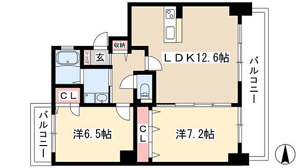 S-FORT北山王 ｜愛知県名古屋市中川区西日置2丁目(賃貸マンション2LDK・5階・58.51㎡)の写真 その2