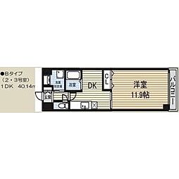 ドゥ　カンパーニュ 2階1DKの間取り