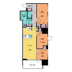GRAN PASEO名古屋伏見 3階3LDKの間取り