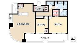 千種タワーヒルズ 2LDKの間取図画像