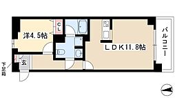 ヴァリエ東別院 12階1LDKの間取り