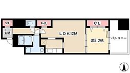名駅アイサンメゾン 9階1LDKの間取り