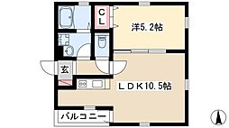 LUCE 3階1LDKの間取り