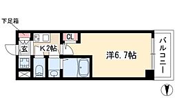 オーキッドレジデンス鶴舞 14階1Kの間取り