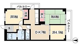 スイートプラザ白壁 3階3DKの間取り