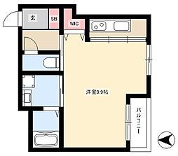 SPACE CUBE HONJIN 3階1Kの間取り