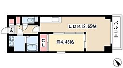 GRANDUKE松原cuore 2階1LDKの間取り