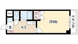 シティライフ名駅(竹橋町) 8階1Kの間取り