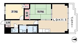 アミティ中村 5階2LDKの間取り
