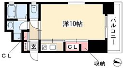 Grand E’terna名古屋鶴舞 10階1Kの間取り