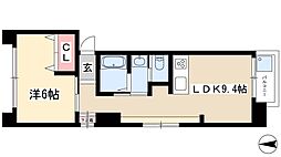 コート仲田 3階1LDKの間取り