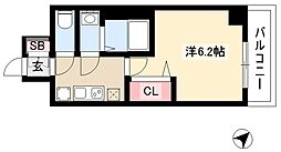 アステリ鶴舞テーセラ 2階1Kの間取り