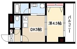 さくらHills NISHIKI Platinum Residence 8階1DKの間取り