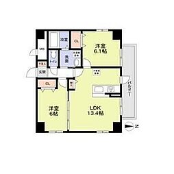 P-SQUARE　Shumoku　III 10階2LDKの間取り