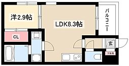 REGALEST浄心 1階1LDKの間取り