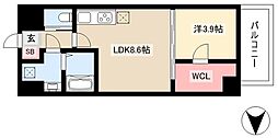 BMG RESIDENCE 9階1LDKの間取り