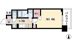 ブランシエスタ泉 9階1Kの間取り