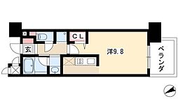 アデグランツ大須 11階ワンルームの間取り