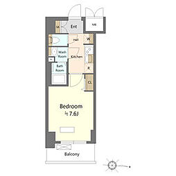 SHOKEN Residence名古屋 太閤通 1Kの間取図画像