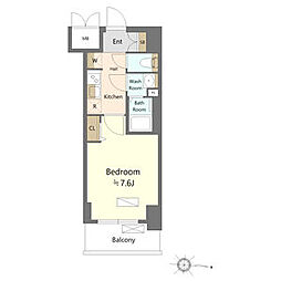 SHOKEN Residence名古屋太閤通 15階1Kの間取り