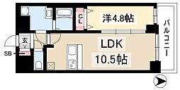 プレサンス上前津オレシア 14階1LDKの間取り