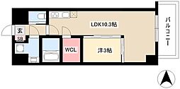 BMG RESIDENCE 8階1LDKの間取り