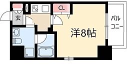 アクアヒルズ 1階1Kの間取り