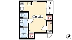 ベルフィノ名古屋 3階ワンルームの間取り